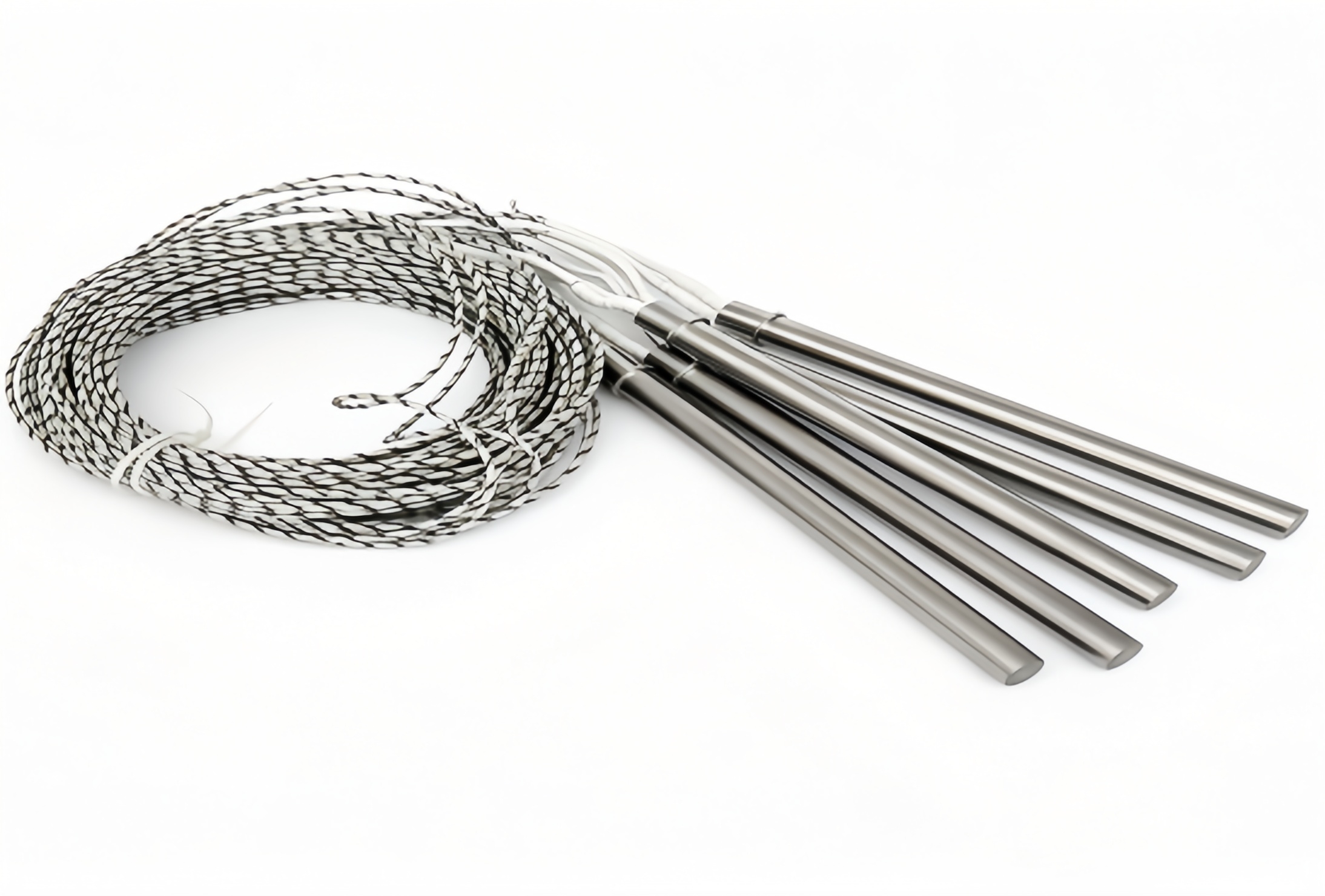 Straight Cartridge Heater Braided Wire
