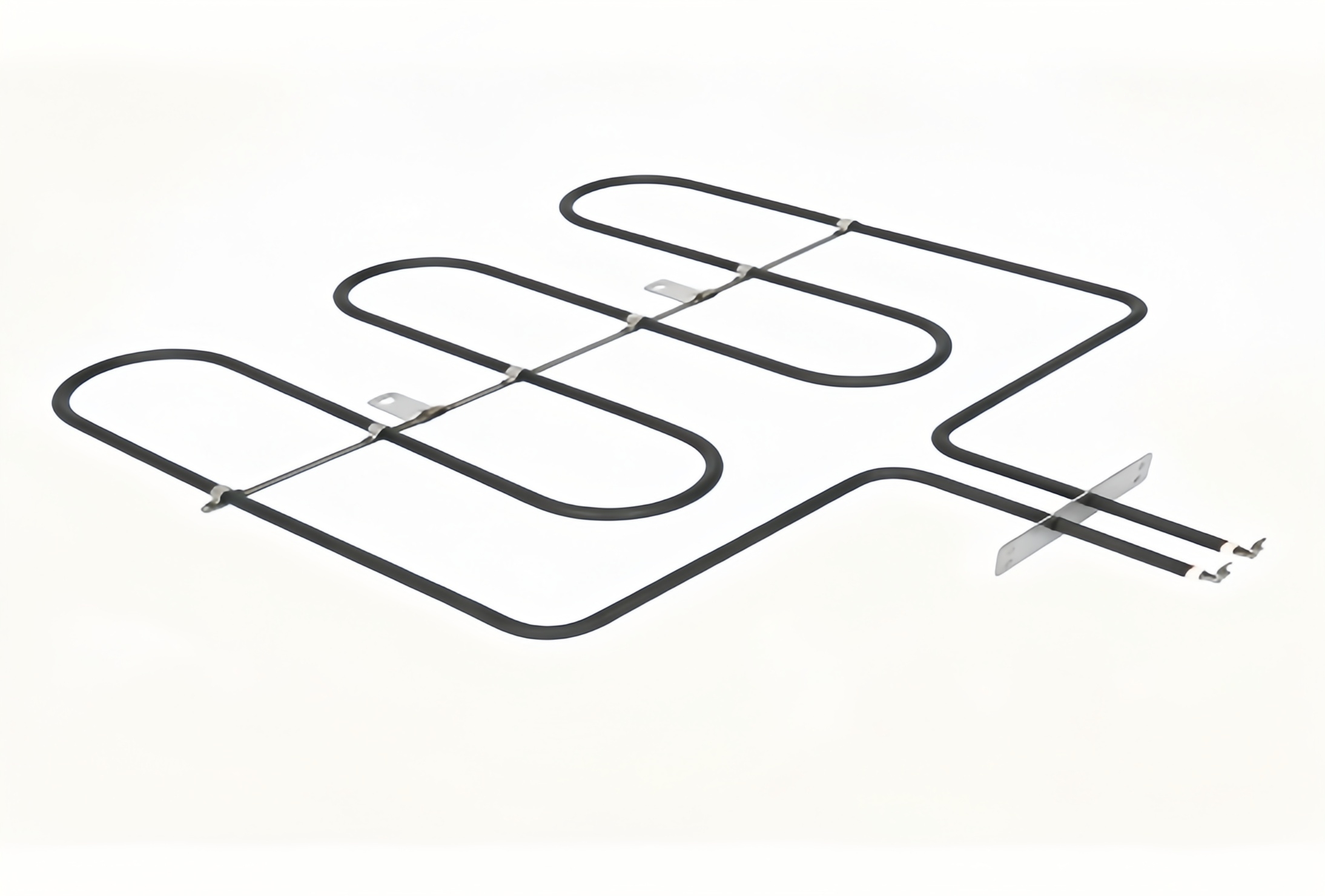 3‑Loop Air Dry‑Burn Tubular Heater With Mounting Plate