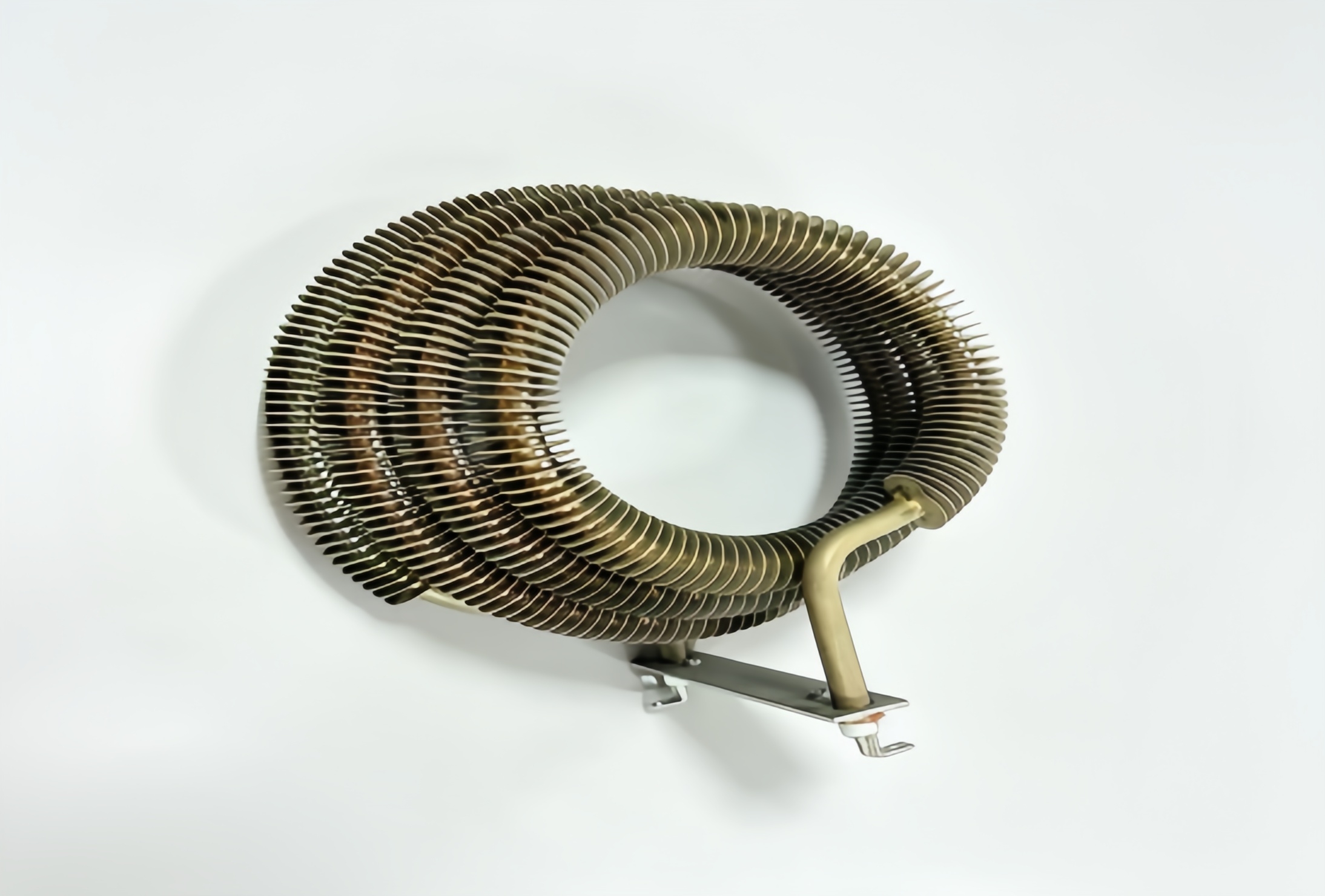 Coiled Spiral Finned Heating Tube With Mounting Plate